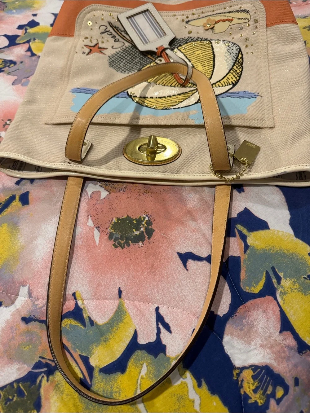 Coach Limited Edition Pierre Le-Tan Beach Canvas Tote